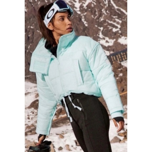 NWOT Free People High Frequency Cropped Puffer Reflection Blue - Size Small - Picture 3 of 8